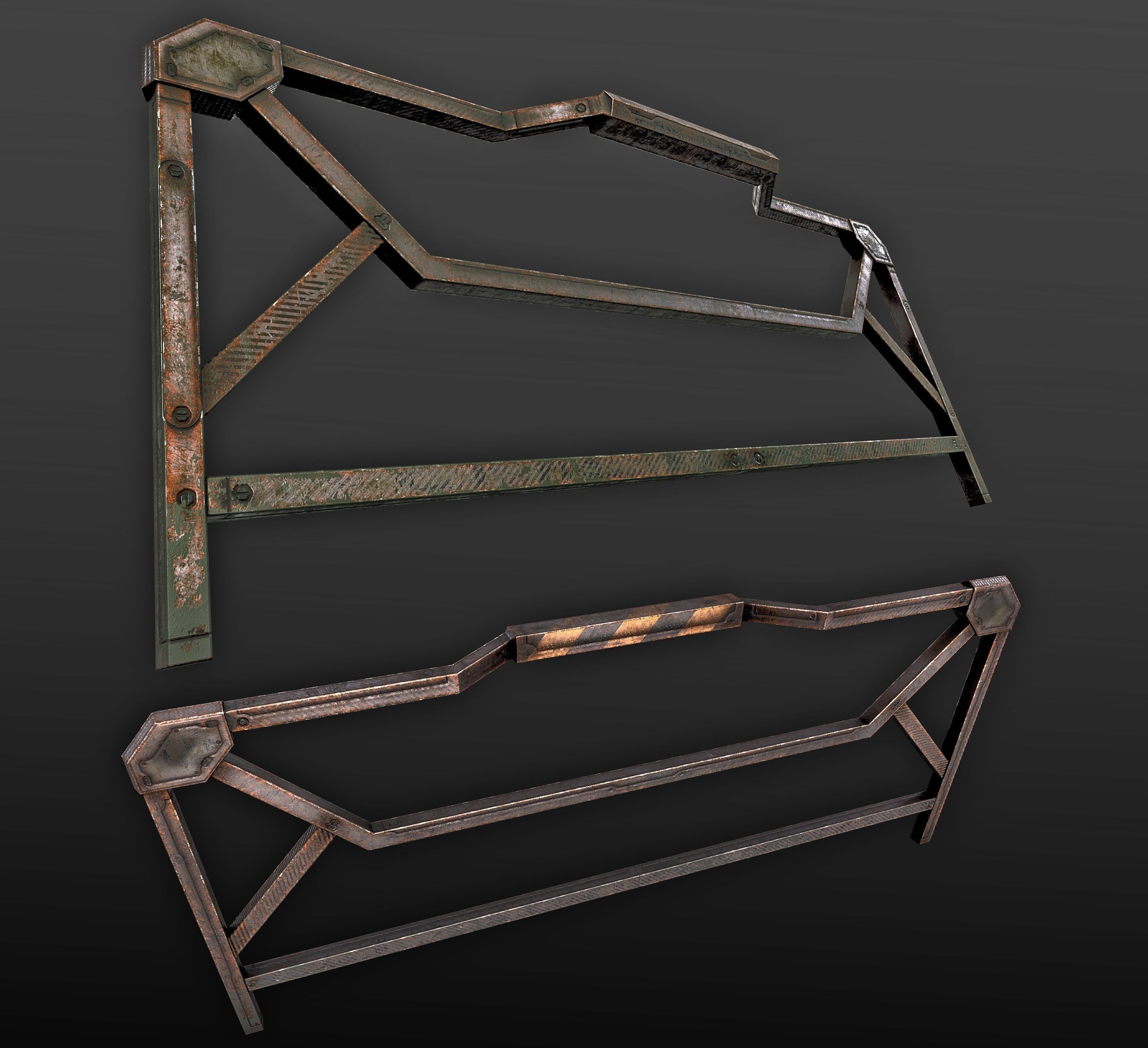 Modular Guardrail - sci fi architectural Low-poly 3D model_4
