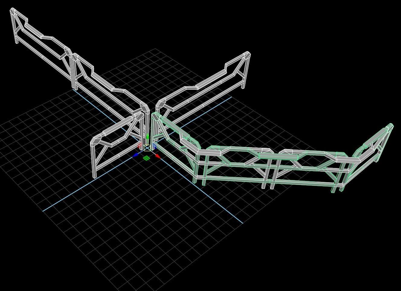 Modular Guardrail - sci fi architectural Low-poly 3D model_3