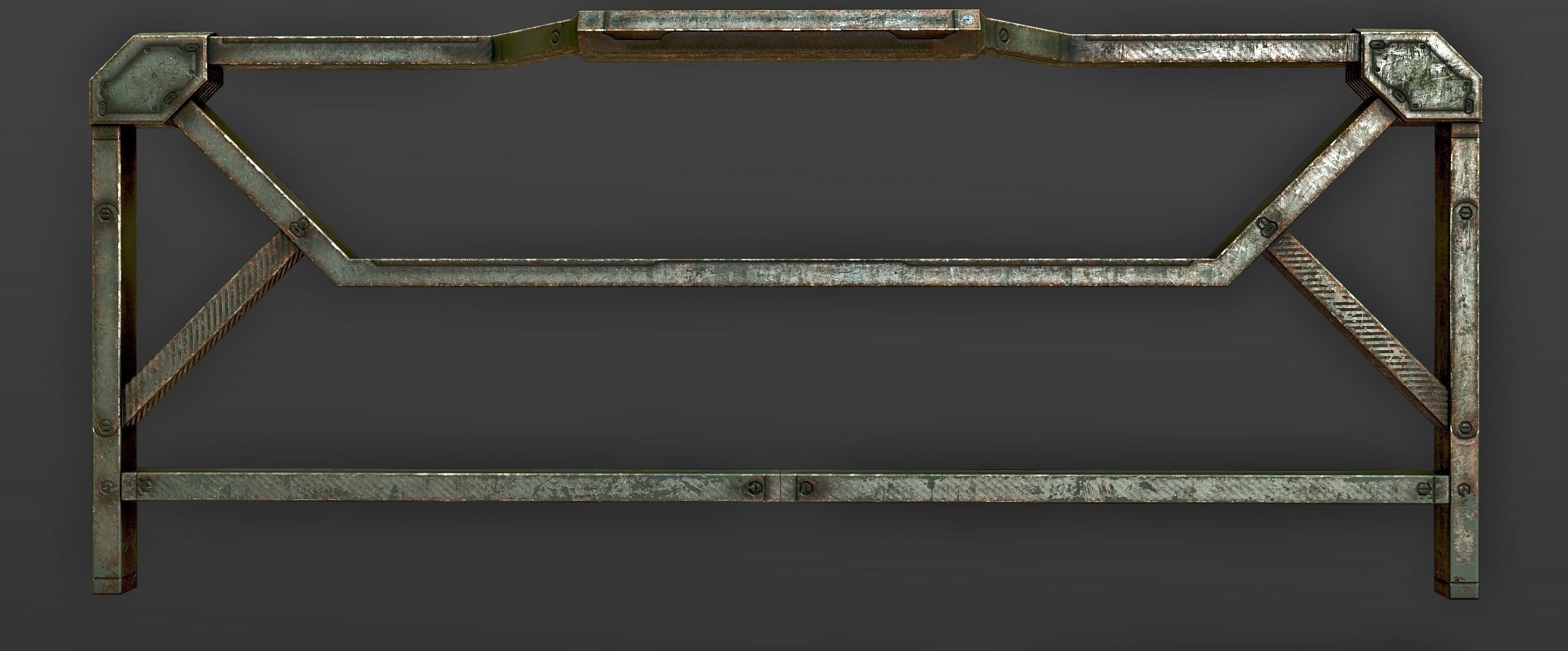 Modular Guardrail - sci fi architectural Low-poly 3D model_10