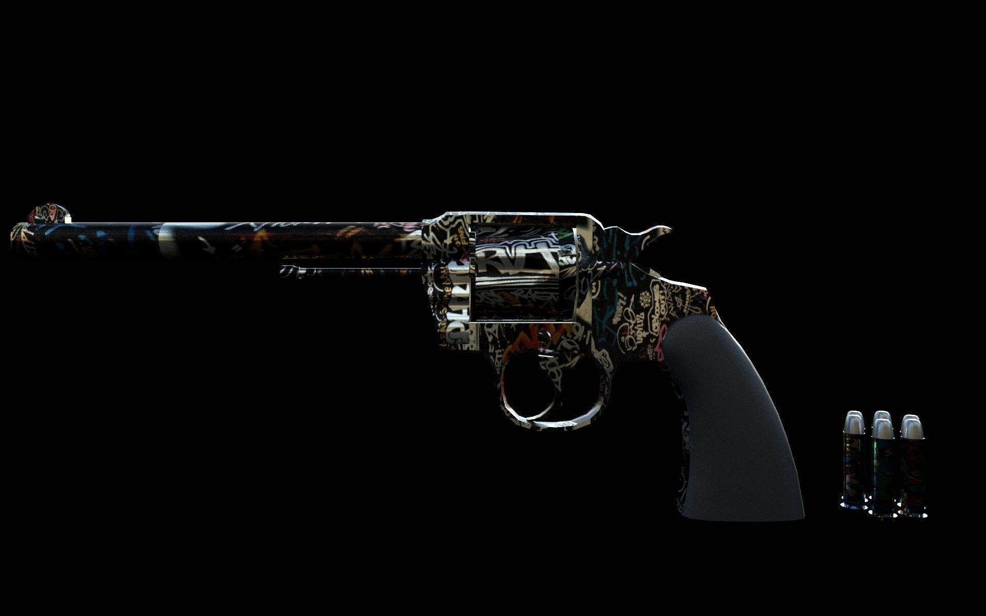 pistol western  Low-poly 3D model_1