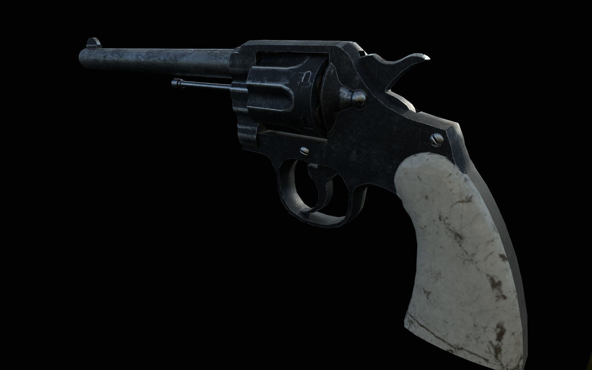 pistol western  Low-poly 3D model_16