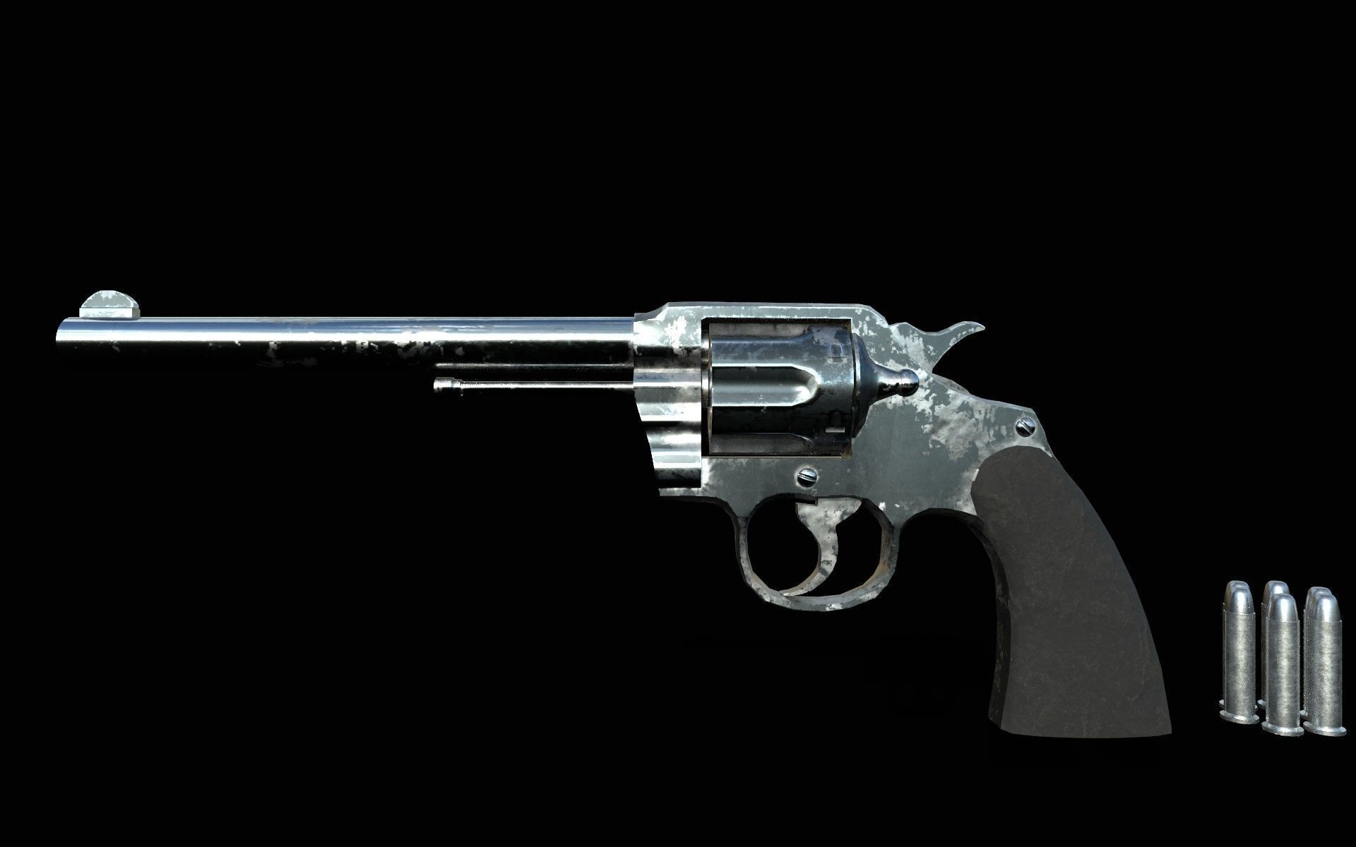 pistol western  Low-poly 3D model_5