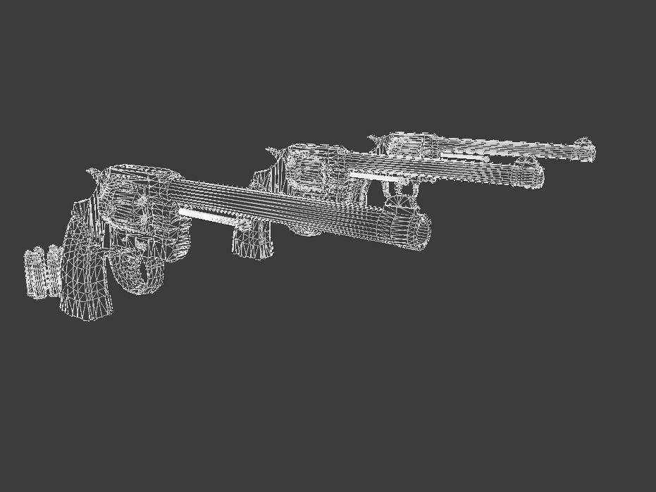 pistol western  Low-poly 3D model_10