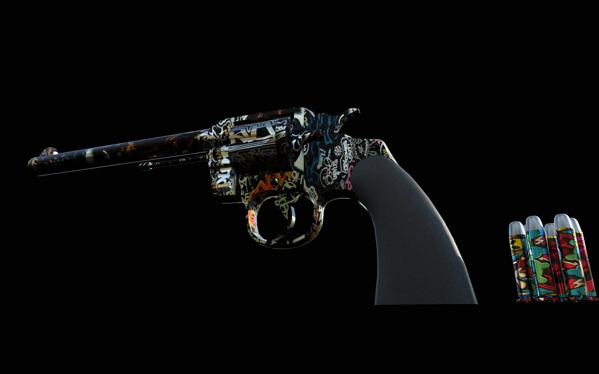 pistol western  Low-poly 3D model_2