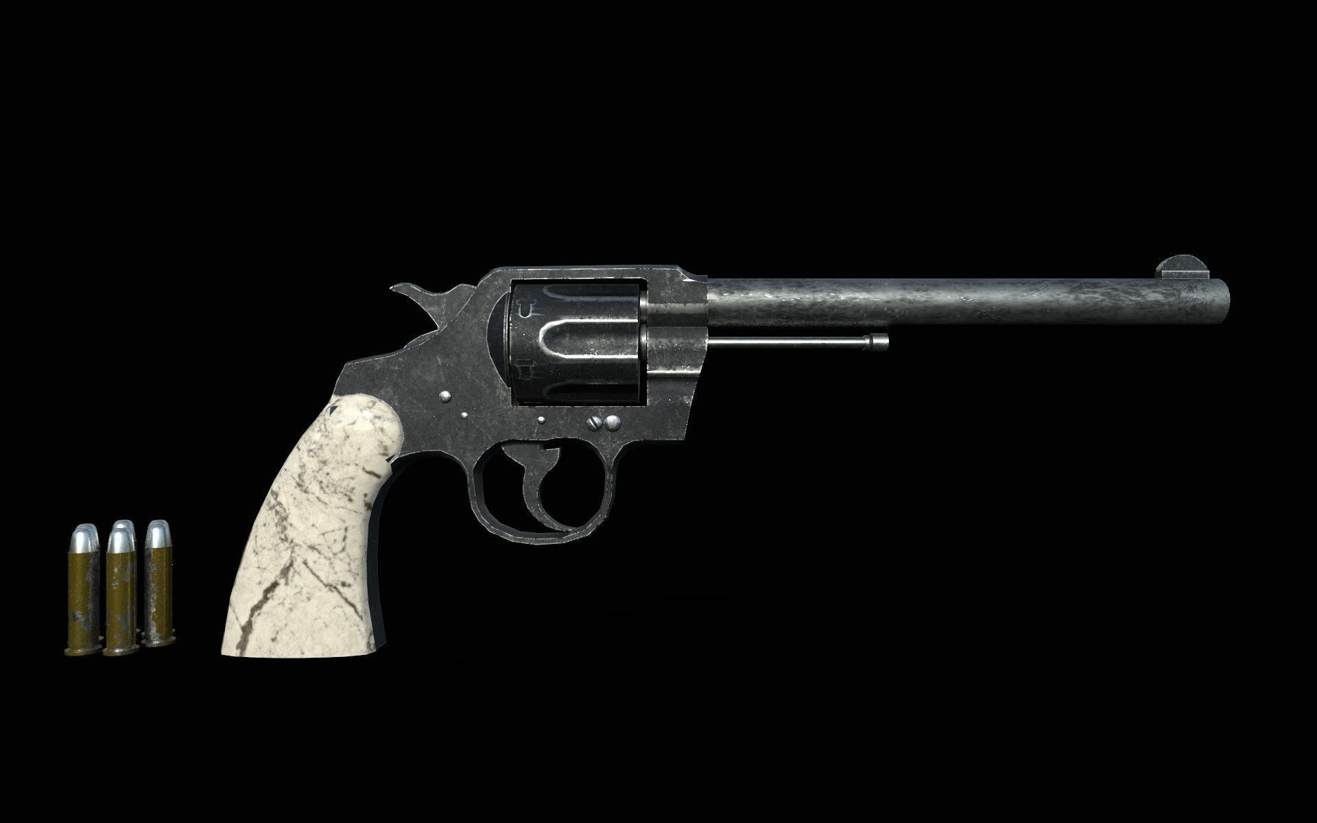 pistol western  Low-poly 3D model_14