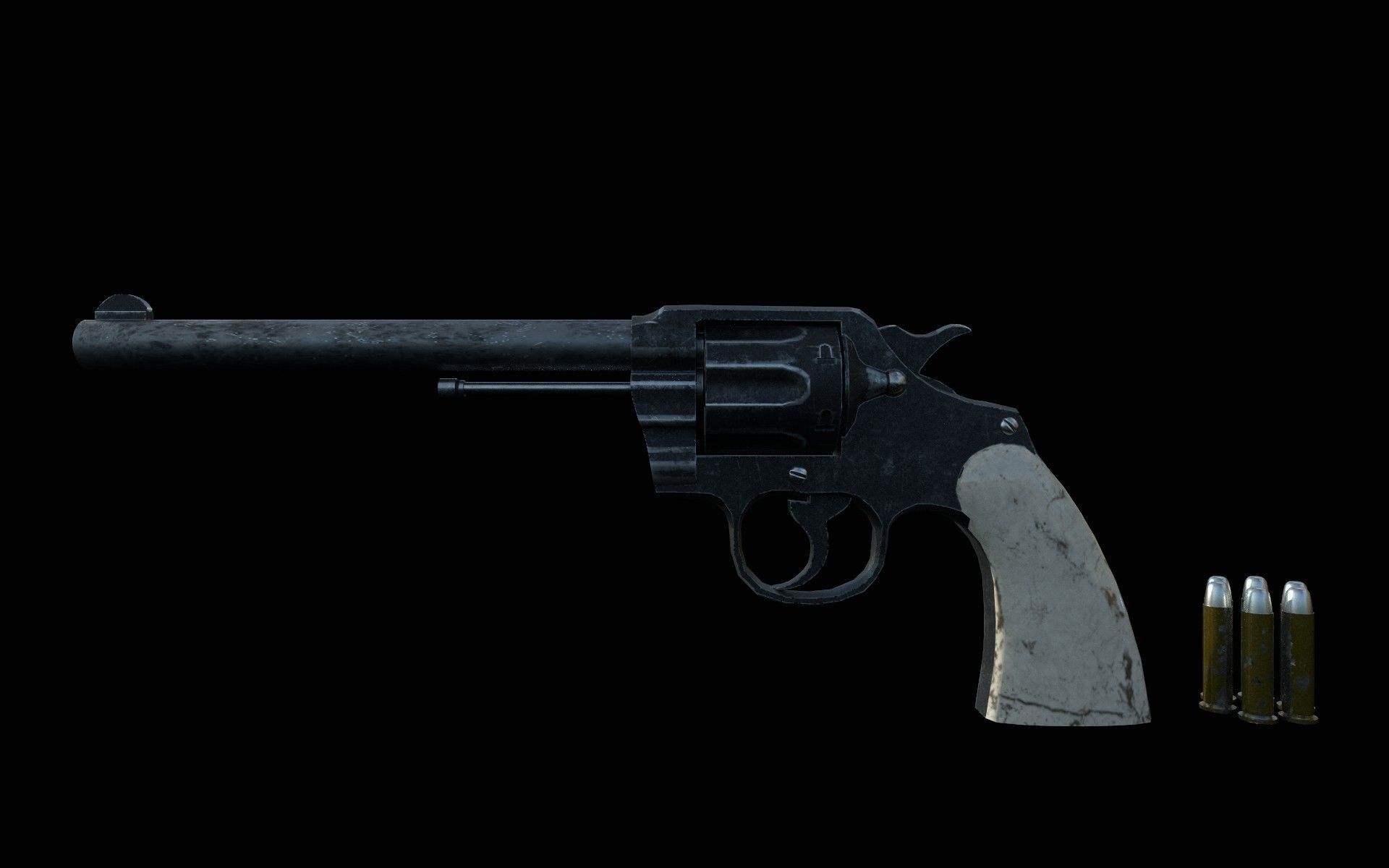 pistol western  Low-poly 3D model_13