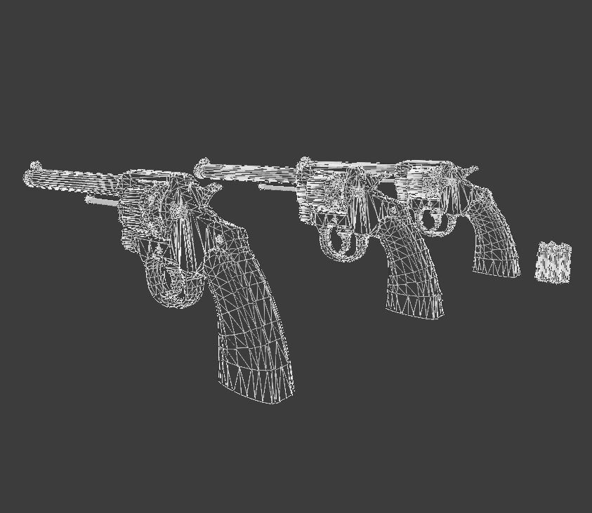 pistol western  Low-poly 3D model_12