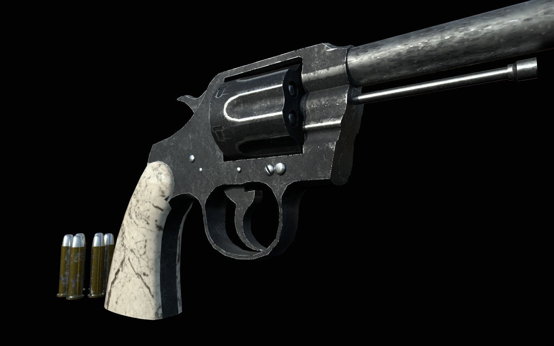 pistol western  Low-poly 3D model_17