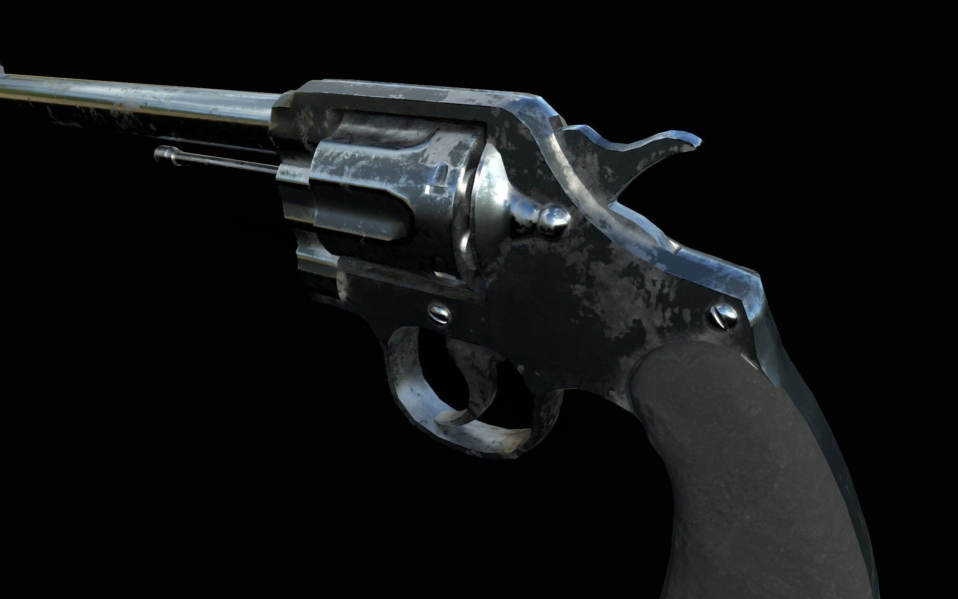 pistol western  Low-poly 3D model_8