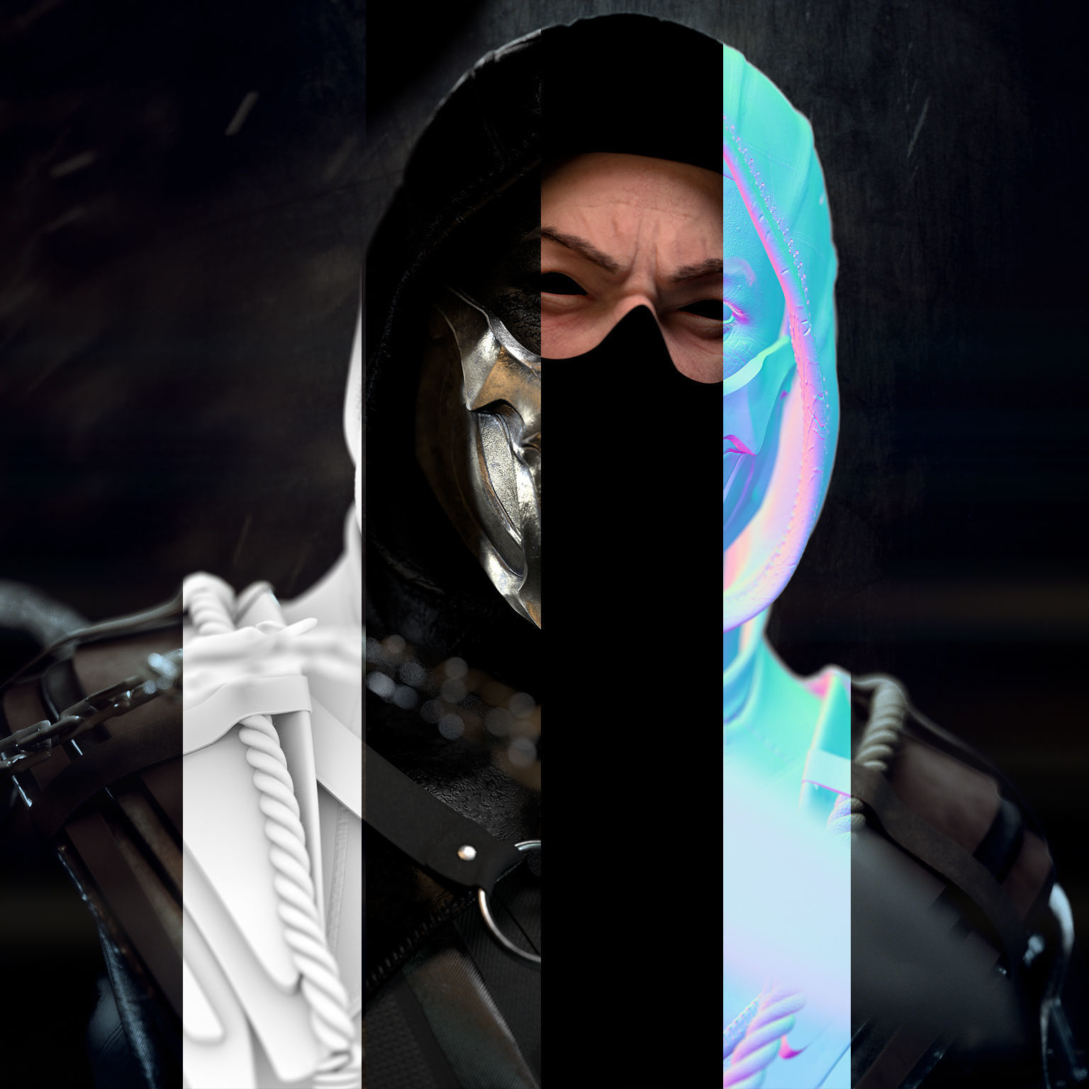 Scorpion Bust 3D print model_5