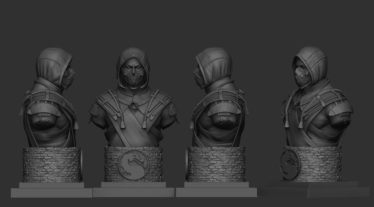 Scorpion Bust 3D print model_3