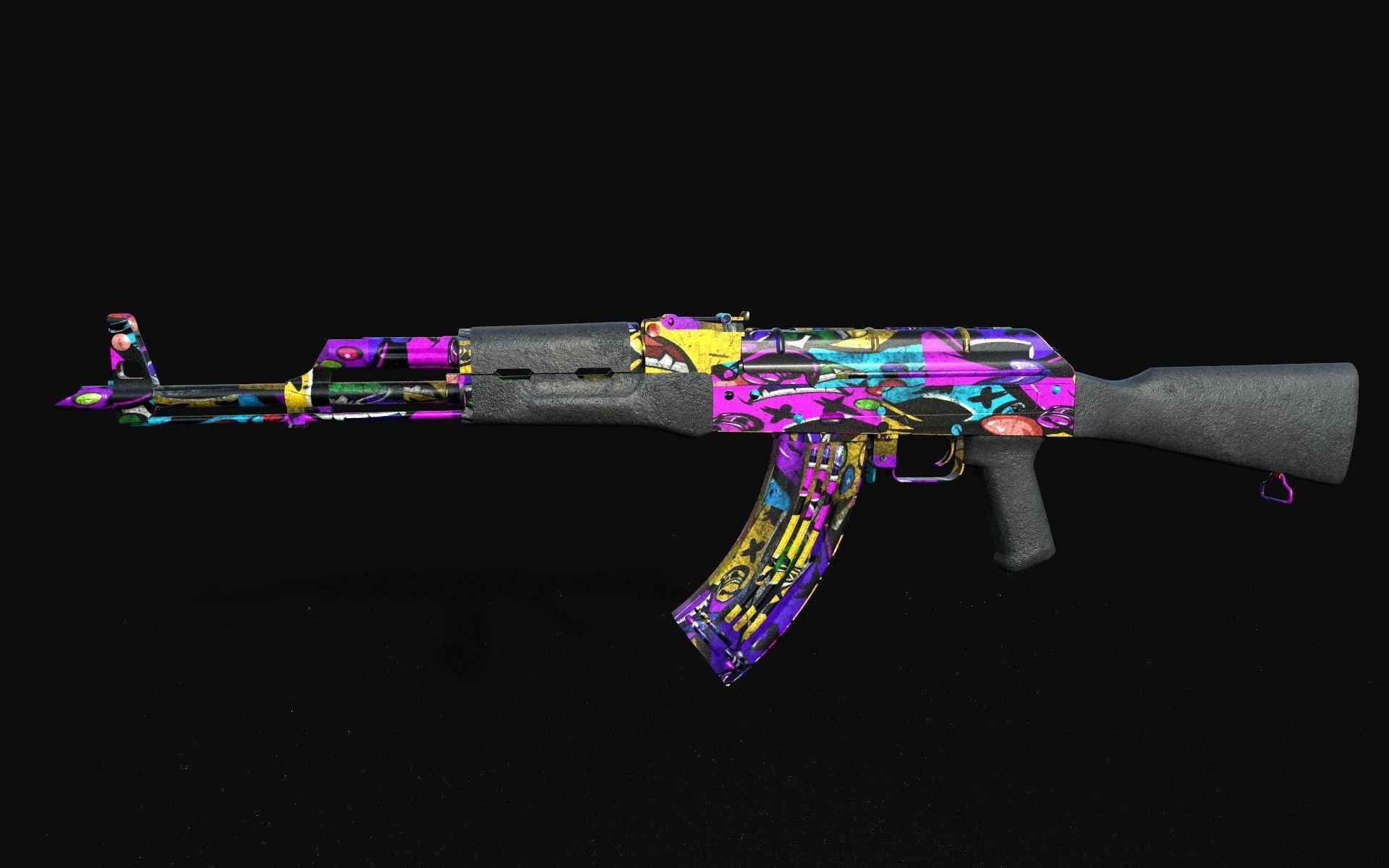 aka-47  four-types Low-poly 3D model_11