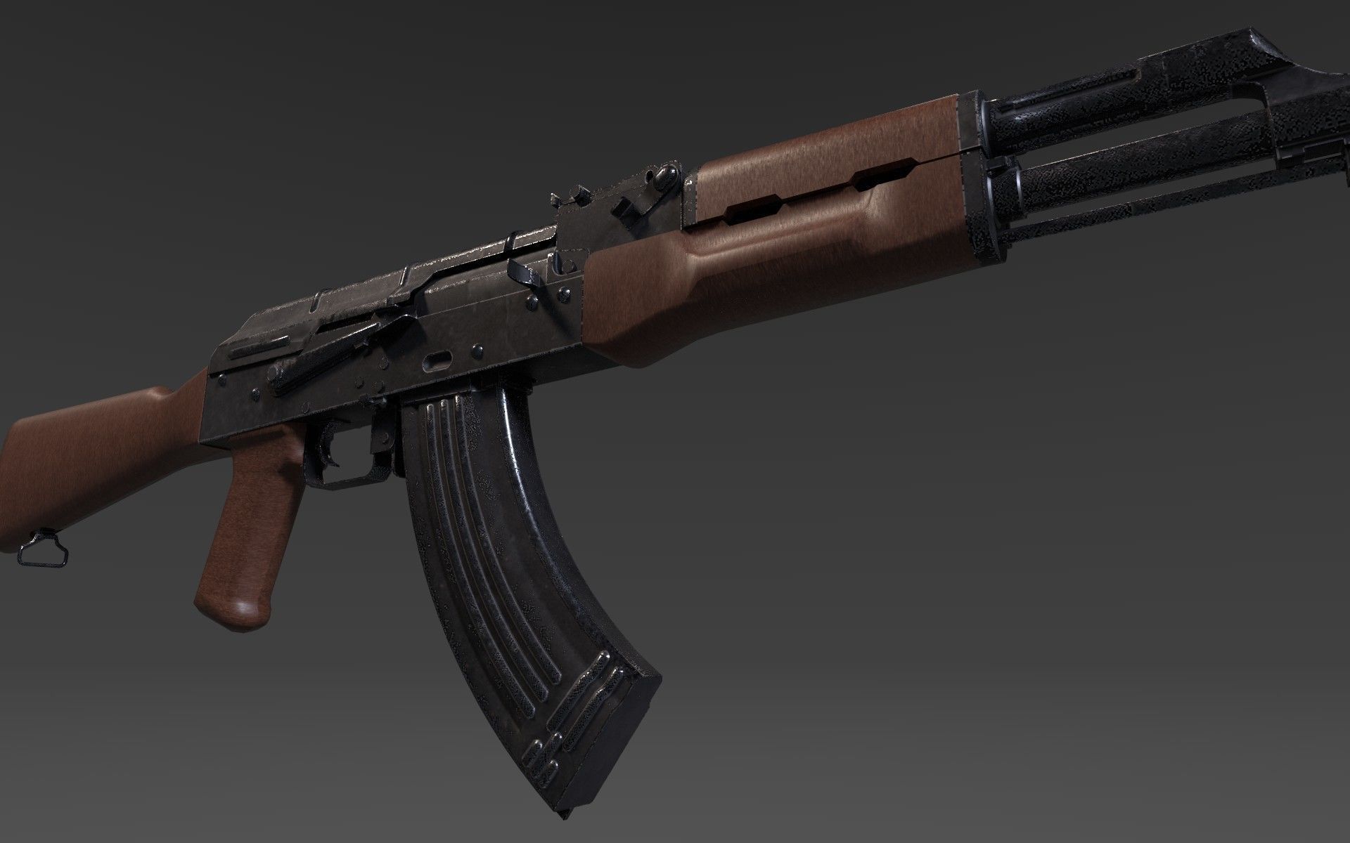 aka-47  four-types Low-poly 3D model_5