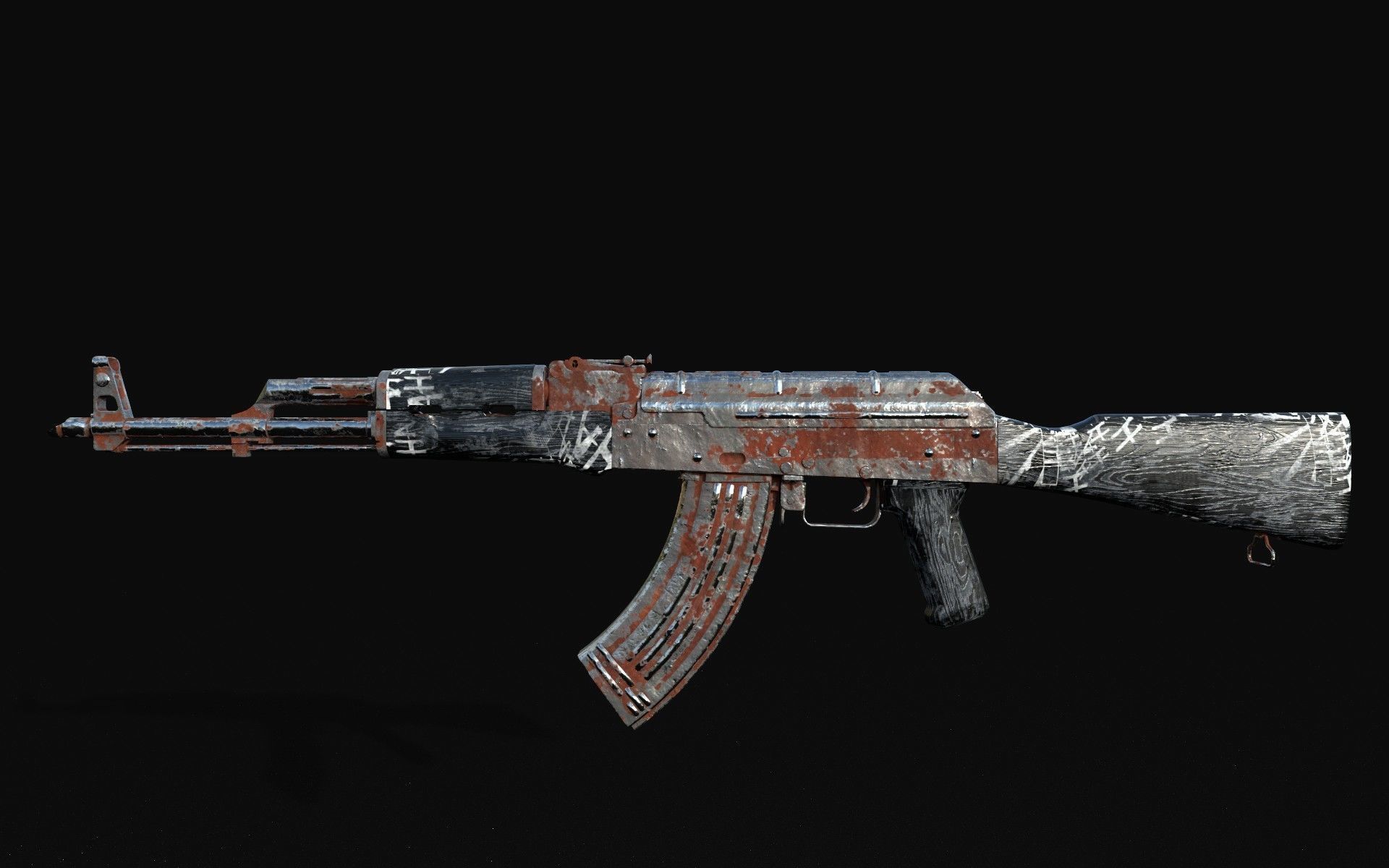 aka-47  four-types Low-poly 3D model_19