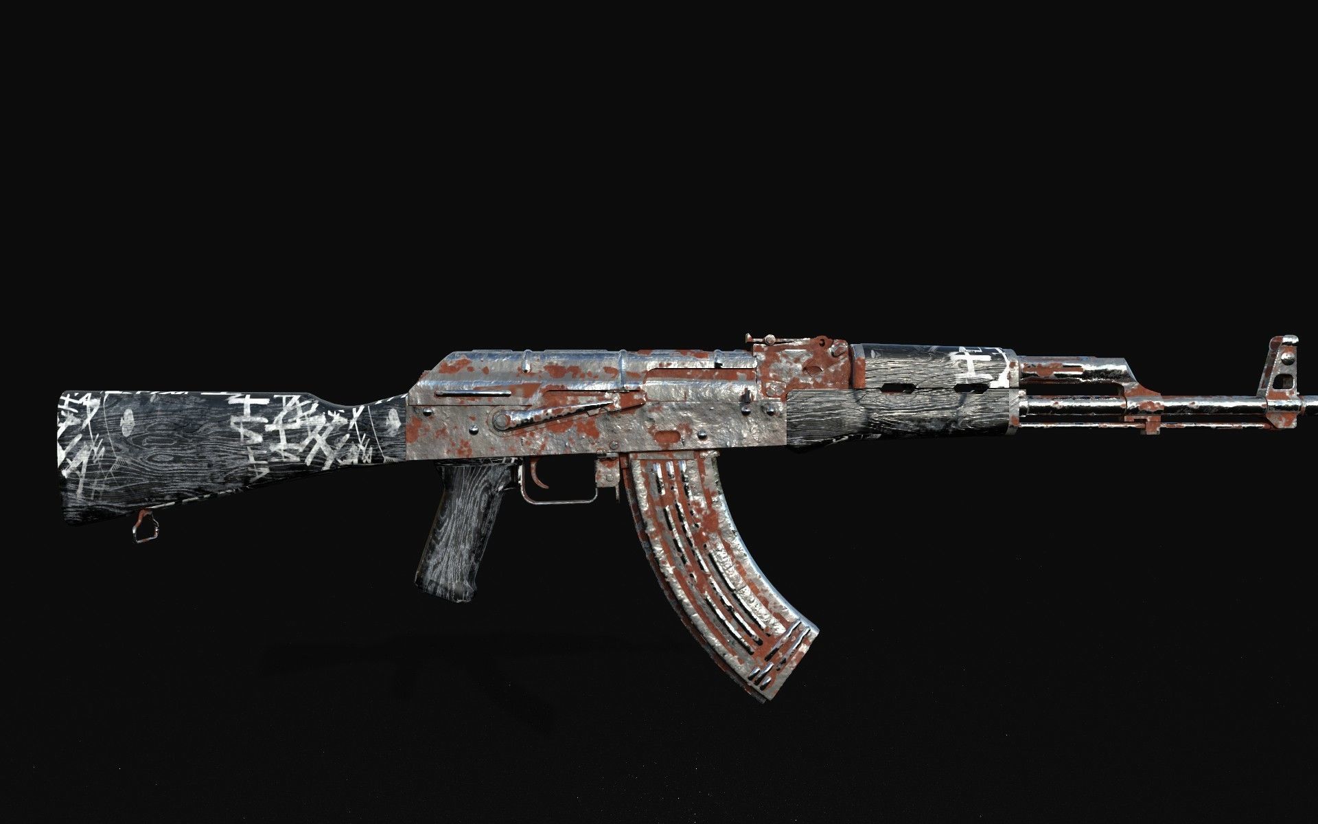 aka-47  four-types Low-poly 3D model_16