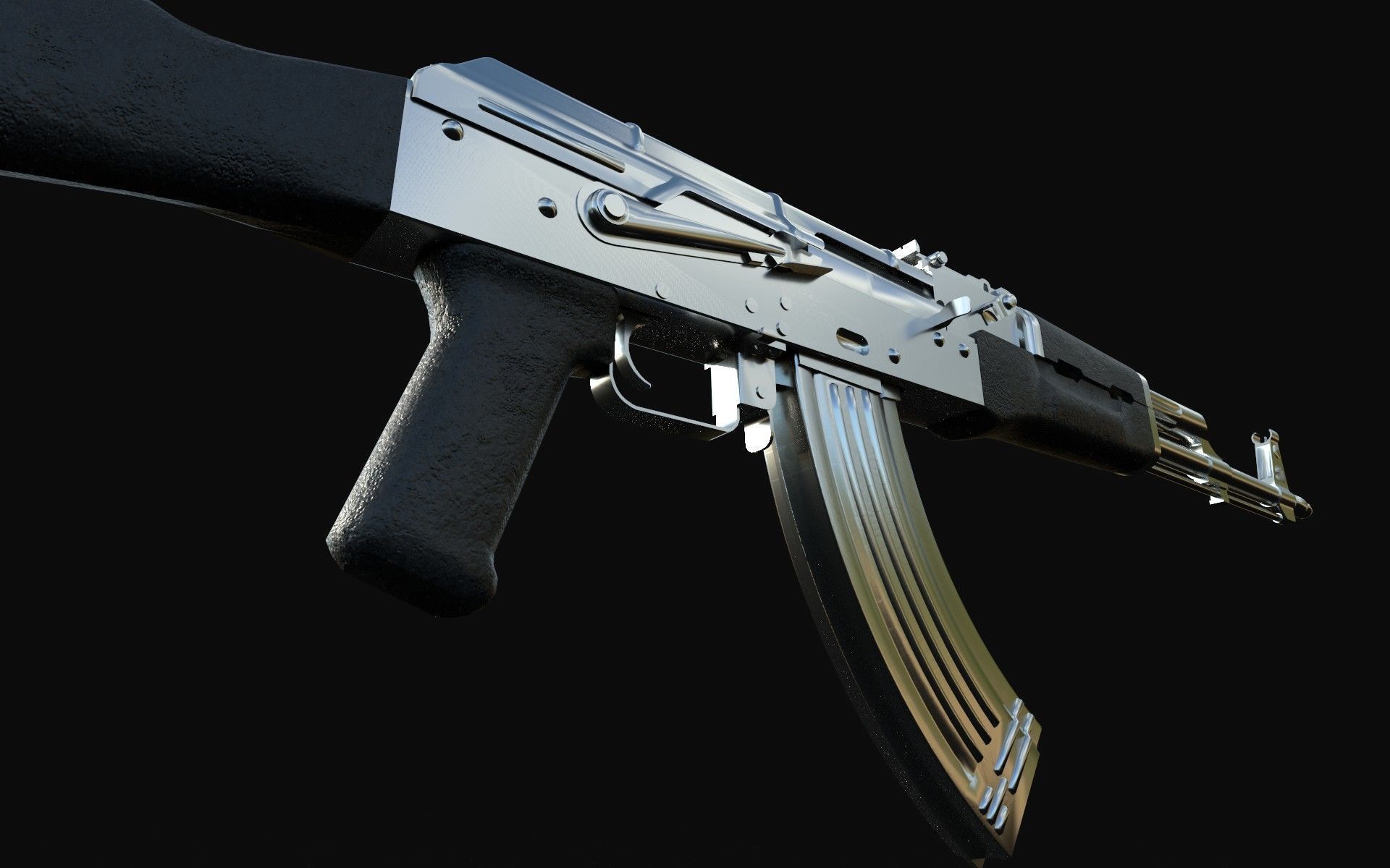 aka-47  four-types Low-poly 3D model_14