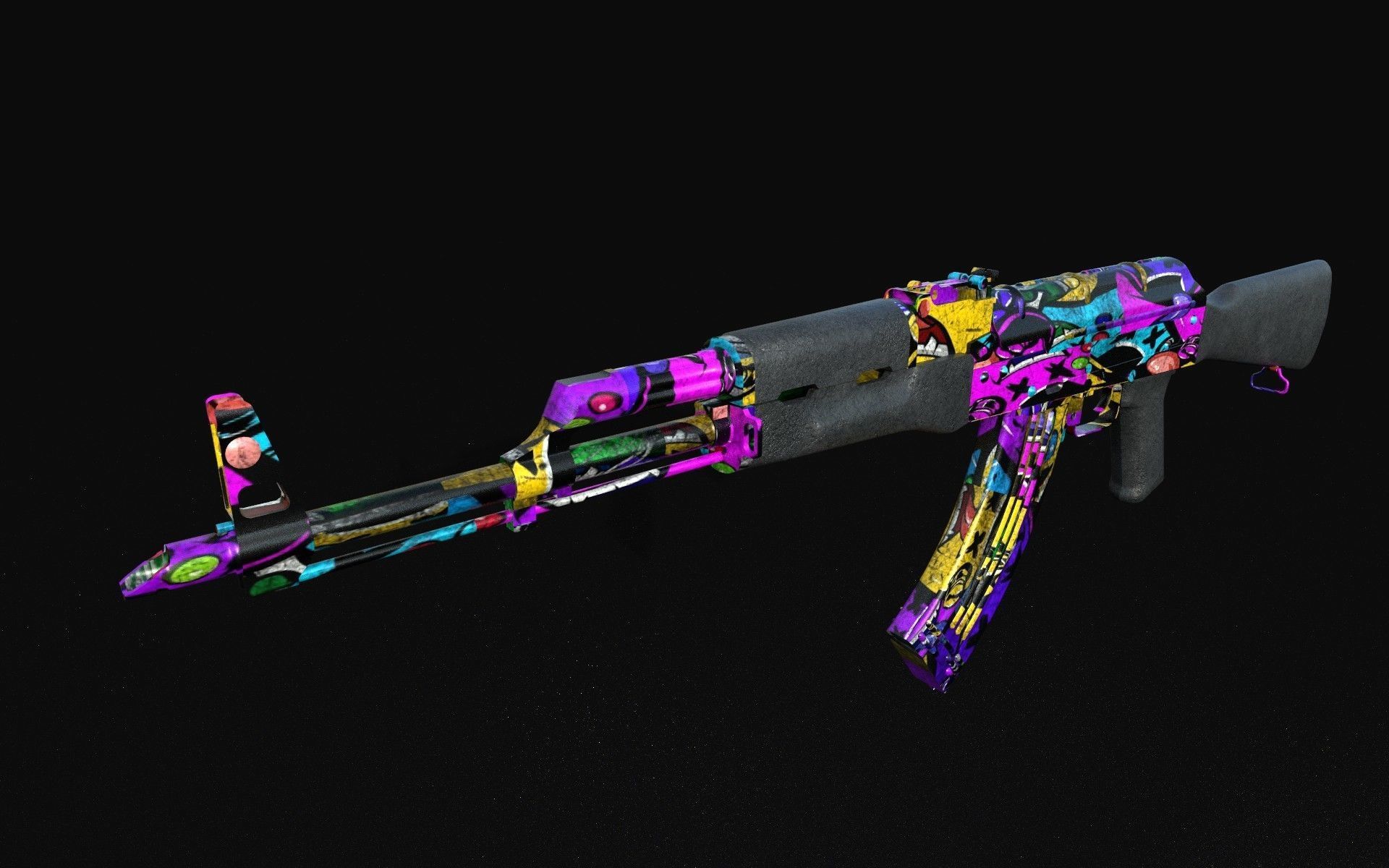 aka-47  four-types Low-poly 3D model_10