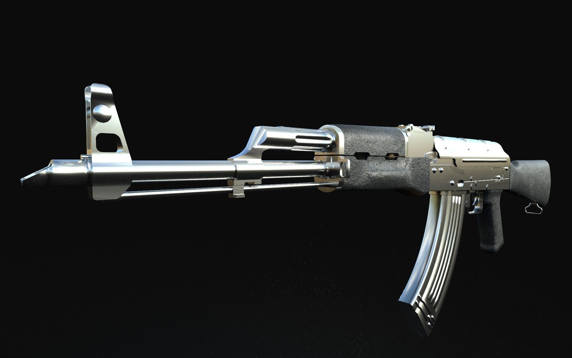 aka-47  four-types Low-poly 3D model_15