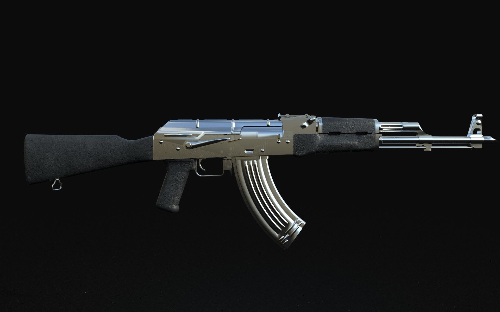 aka-47  four-types Low-poly 3D model_13