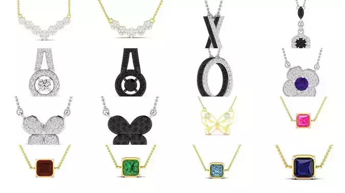 550 Pendant charms 3dm renders details bulk collection  