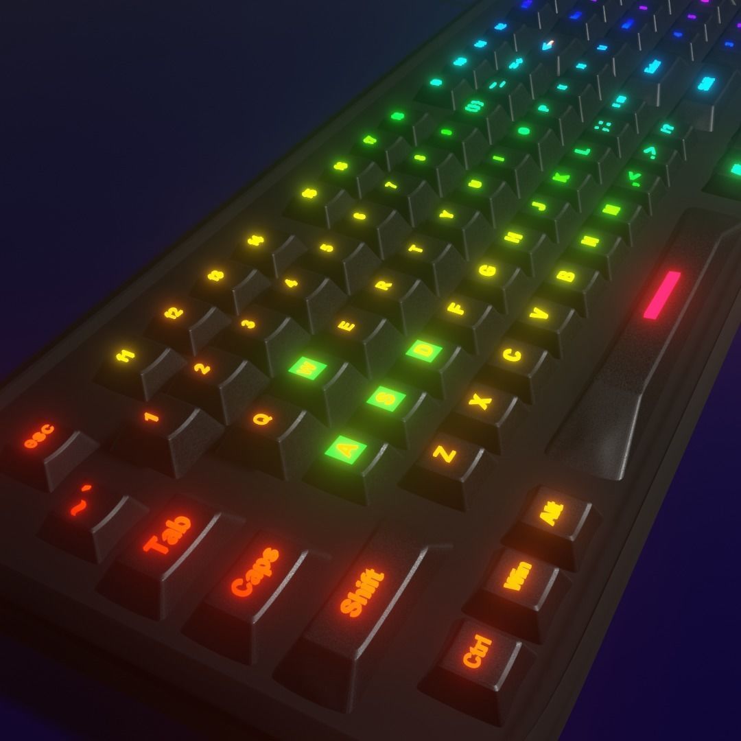 Gaming Keyboard 3D model_2