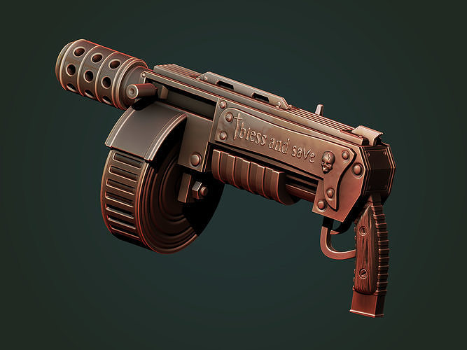 Fantasy shotgun 3d print Free 3D print model