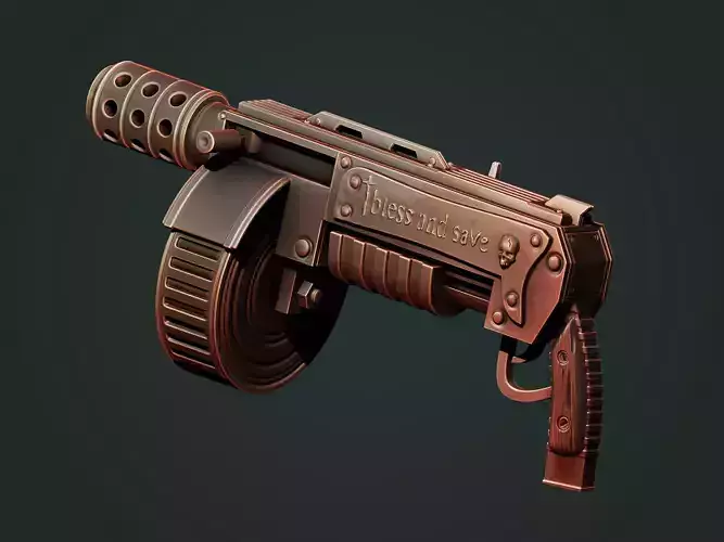 Fantasy shotgun 3d print Free 3D print model