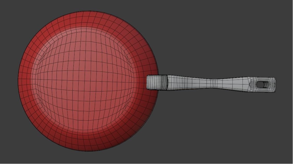Red Pan 3D model_6