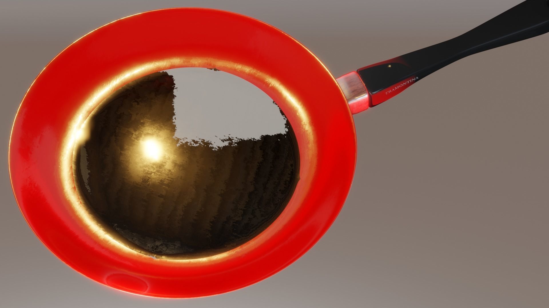 Red Pan 3D model_9