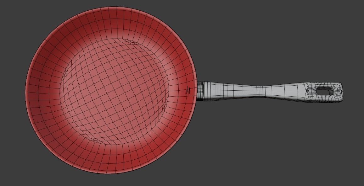 Red Pan 3D model_5