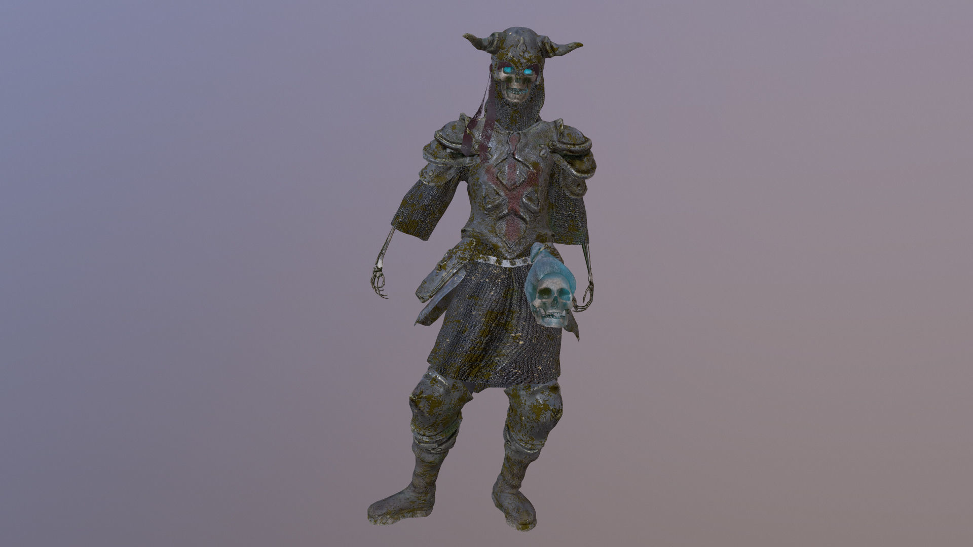 Undead Warrior Low-poly 3D model_4