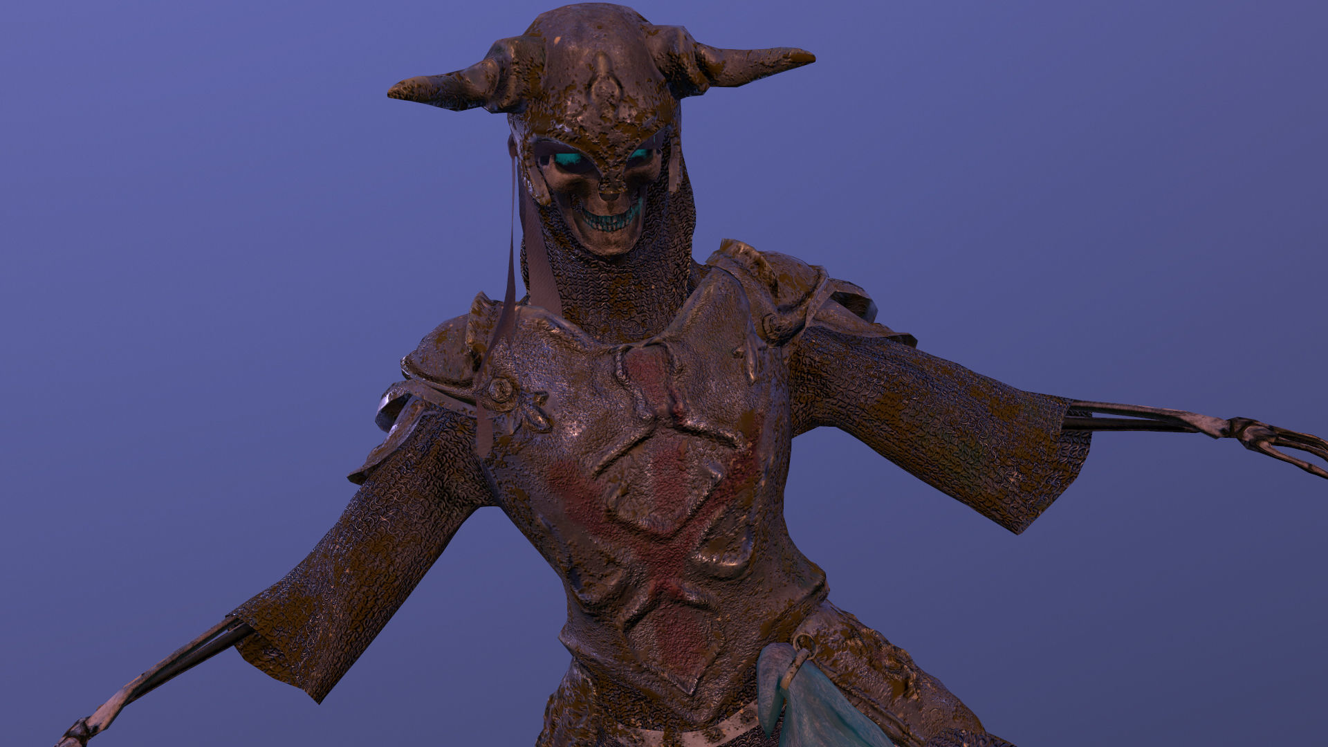 Undead Warrior Low-poly 3D model_8