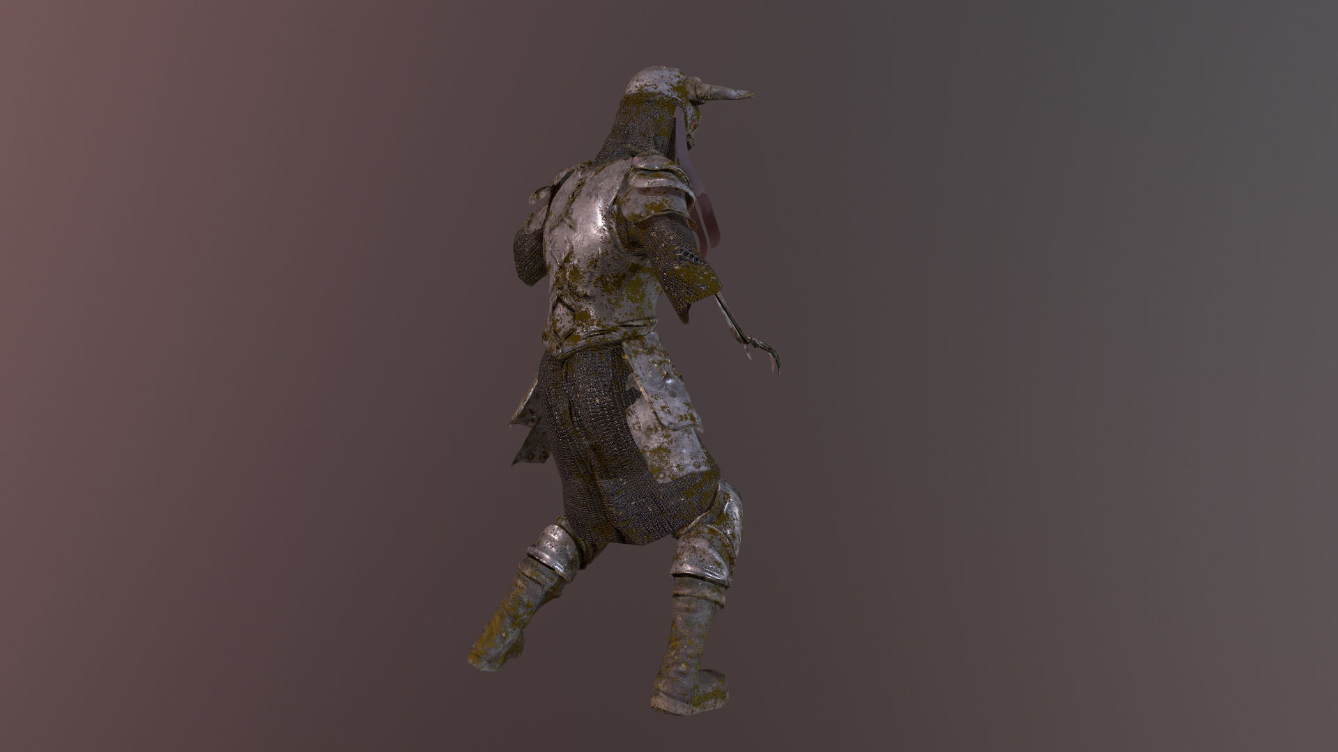 Undead Warrior Low-poly 3D model_2