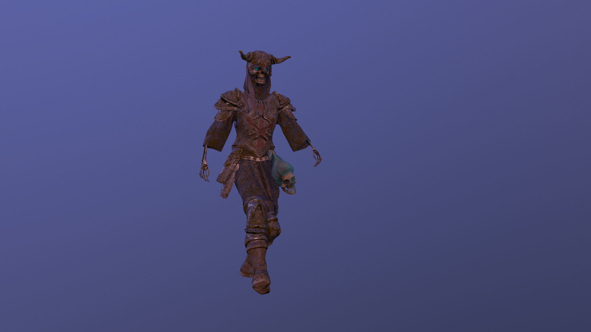 Undead Warrior Low-poly 3D model_7