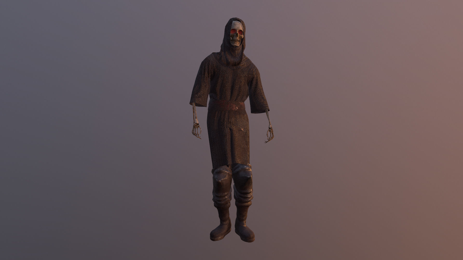 Undead Warrior Low-poly 3D model_13