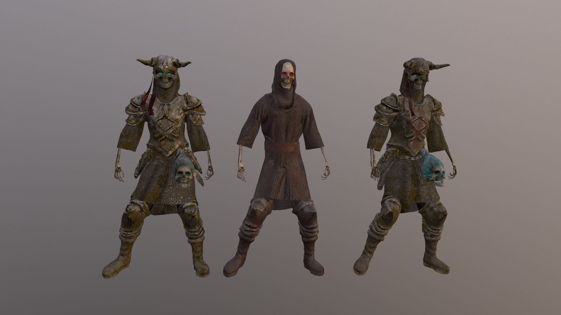 Undead Warrior Low-poly 3D model_14