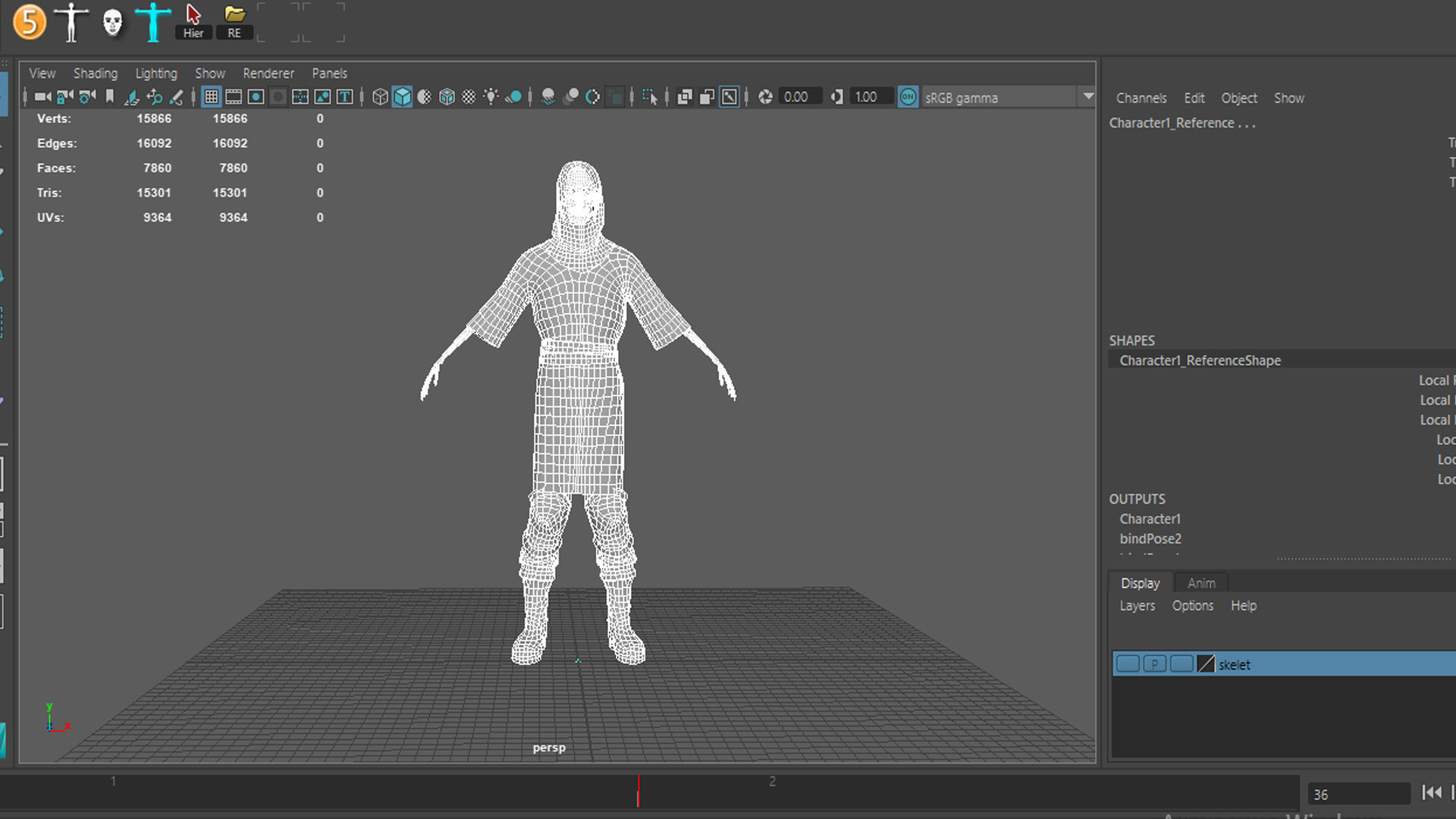 Undead Warrior Low-poly 3D model_16