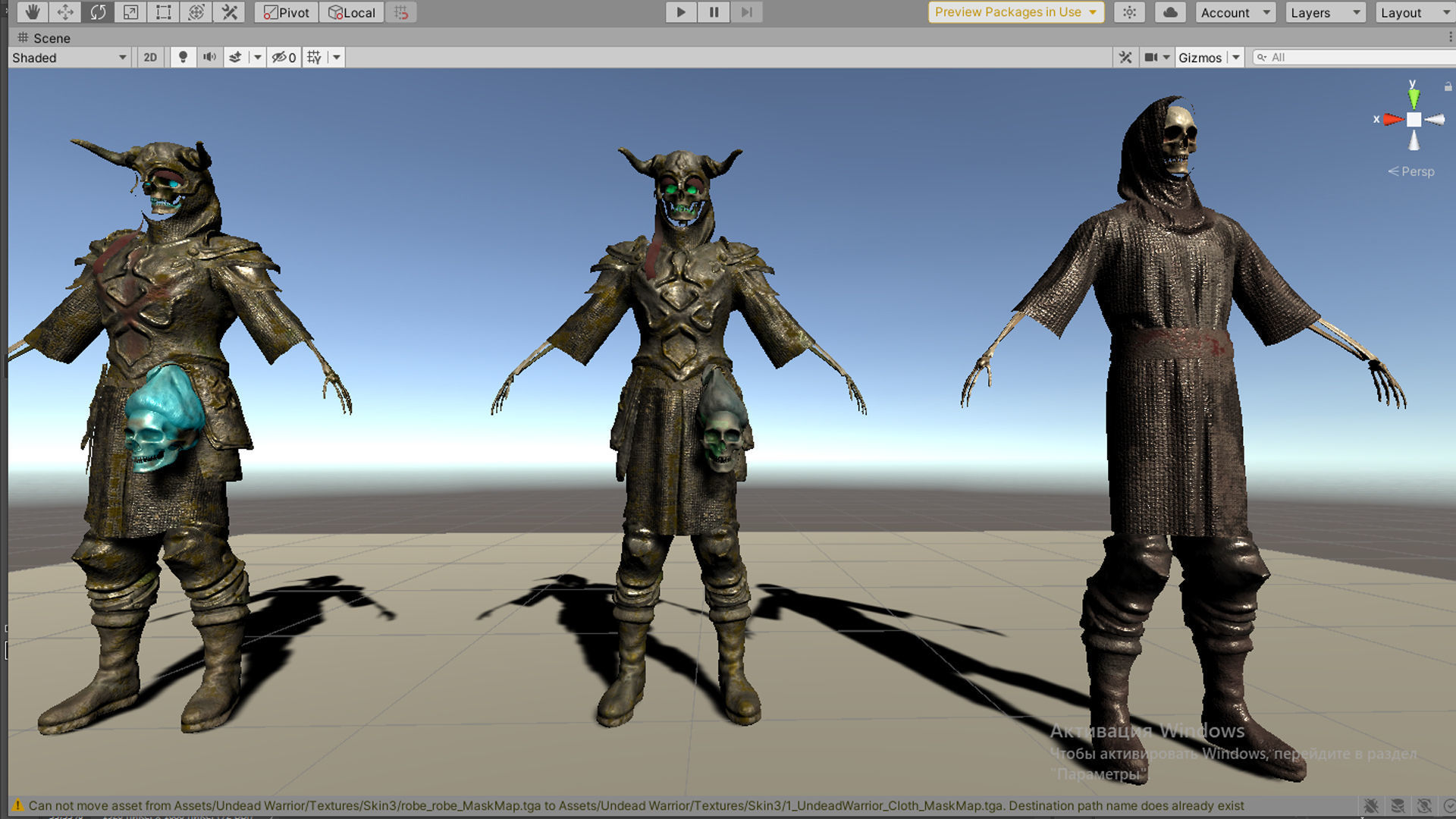 Undead Warrior Low-poly 3D model_17