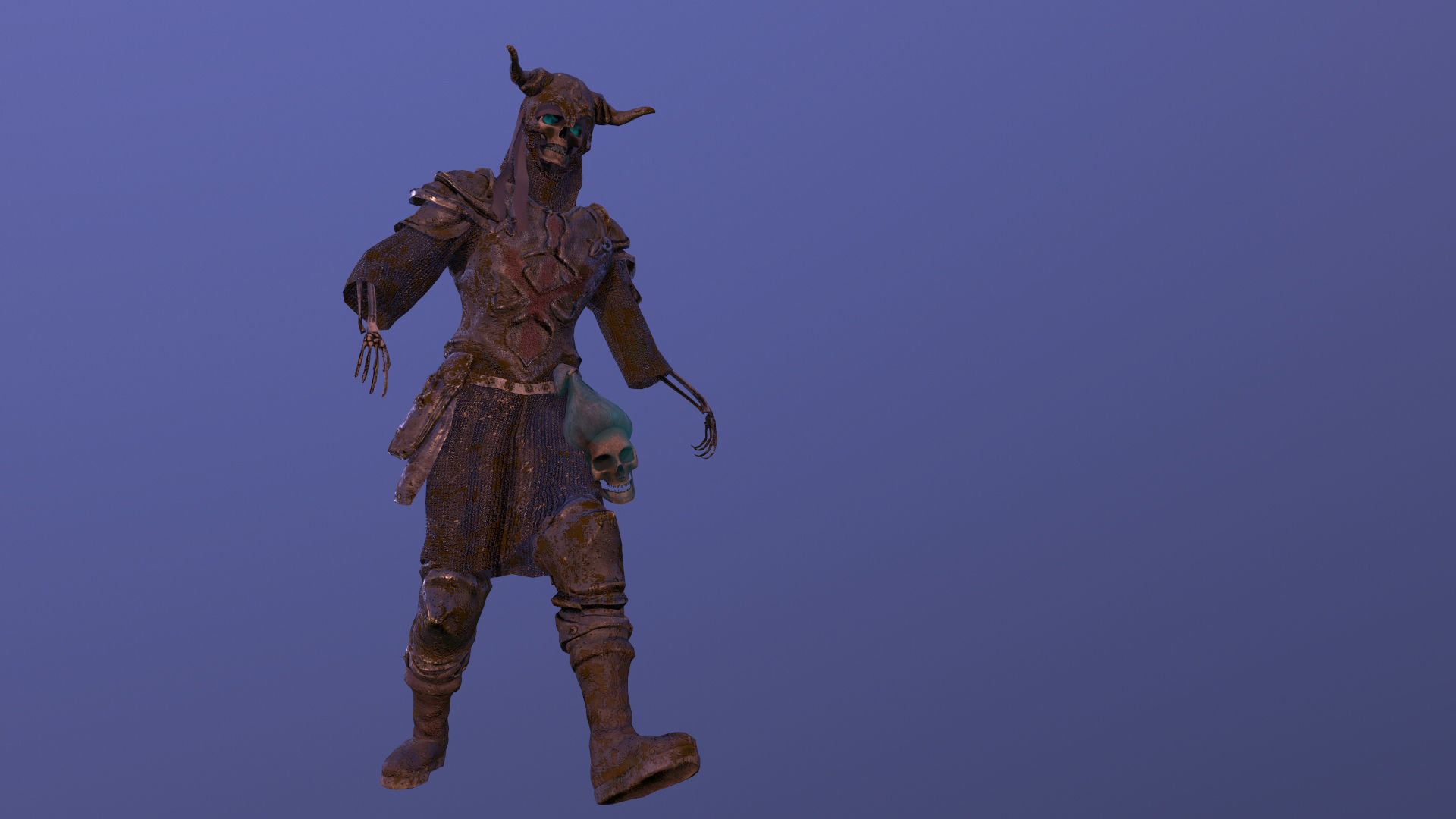 Undead Warrior Low-poly 3D model_10