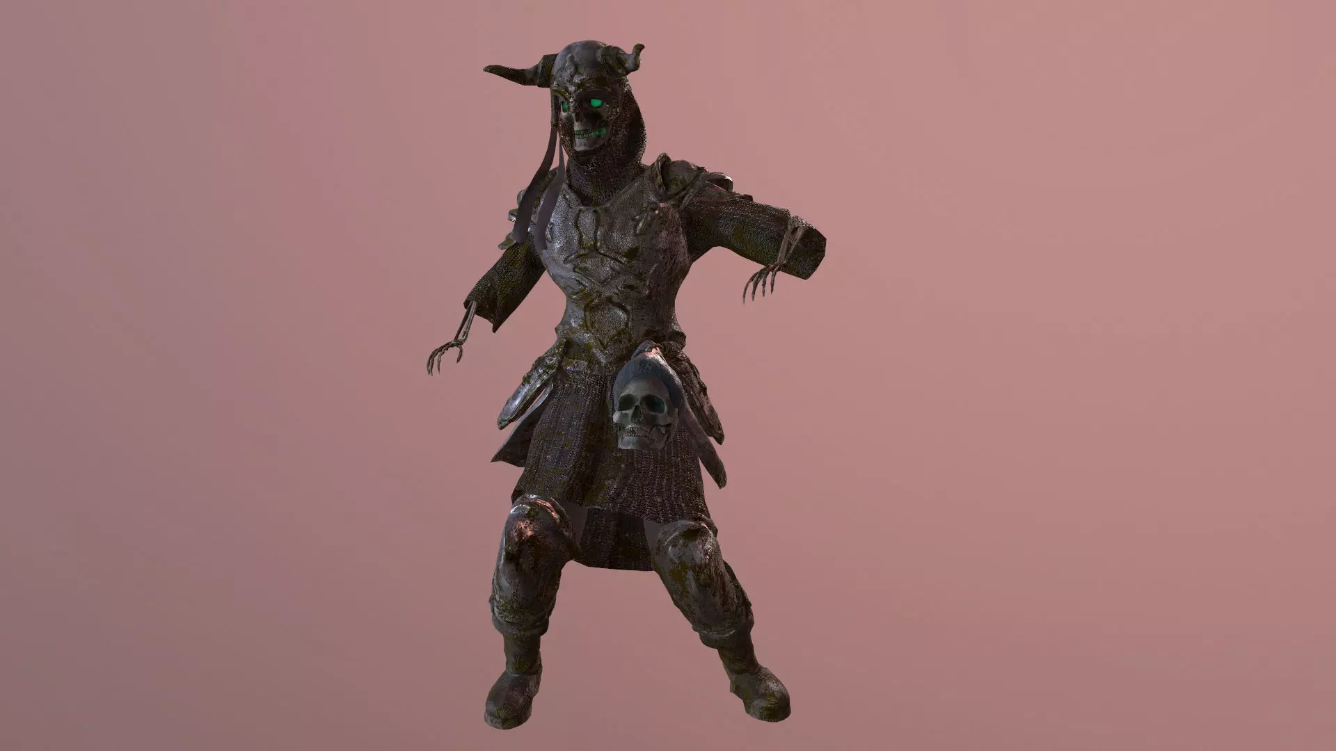 Undead Warrior Low-poly 3D model_0