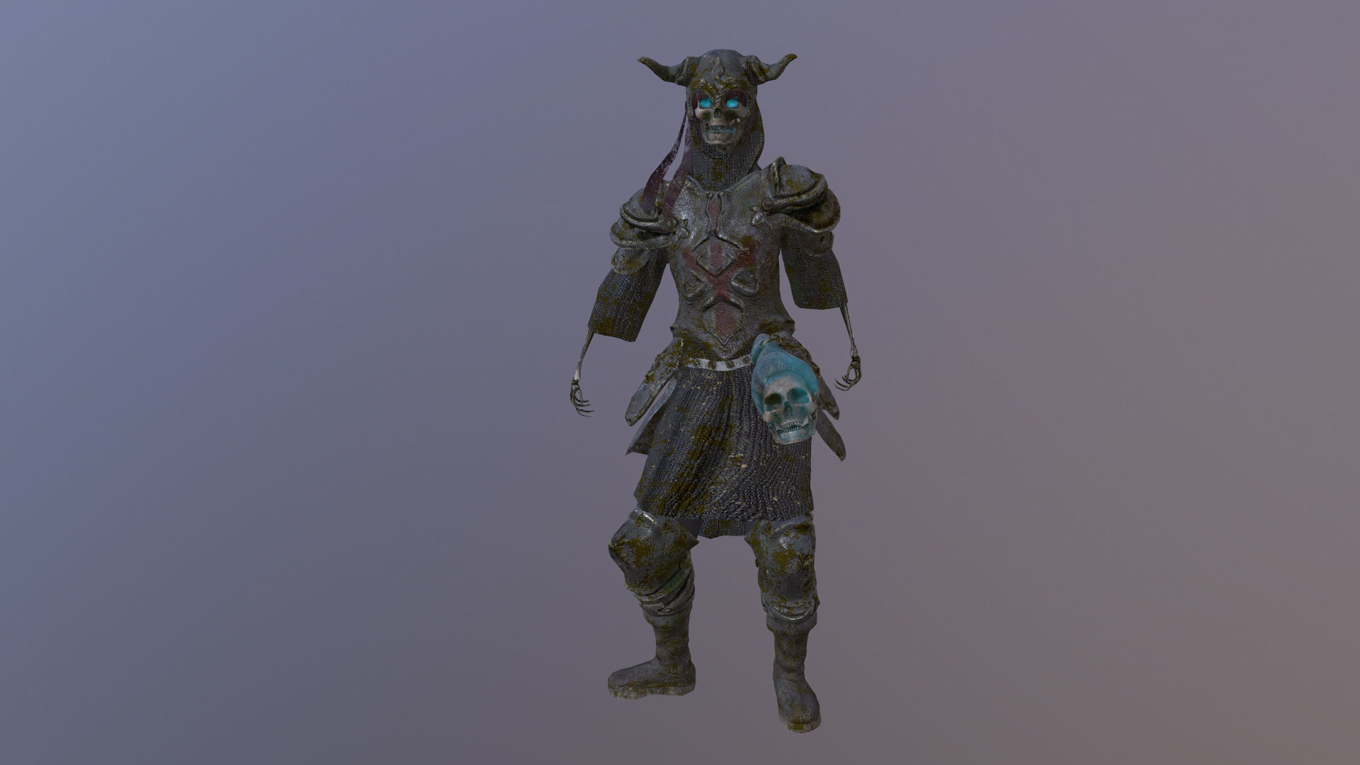 Undead Warrior Low-poly 3D model_6