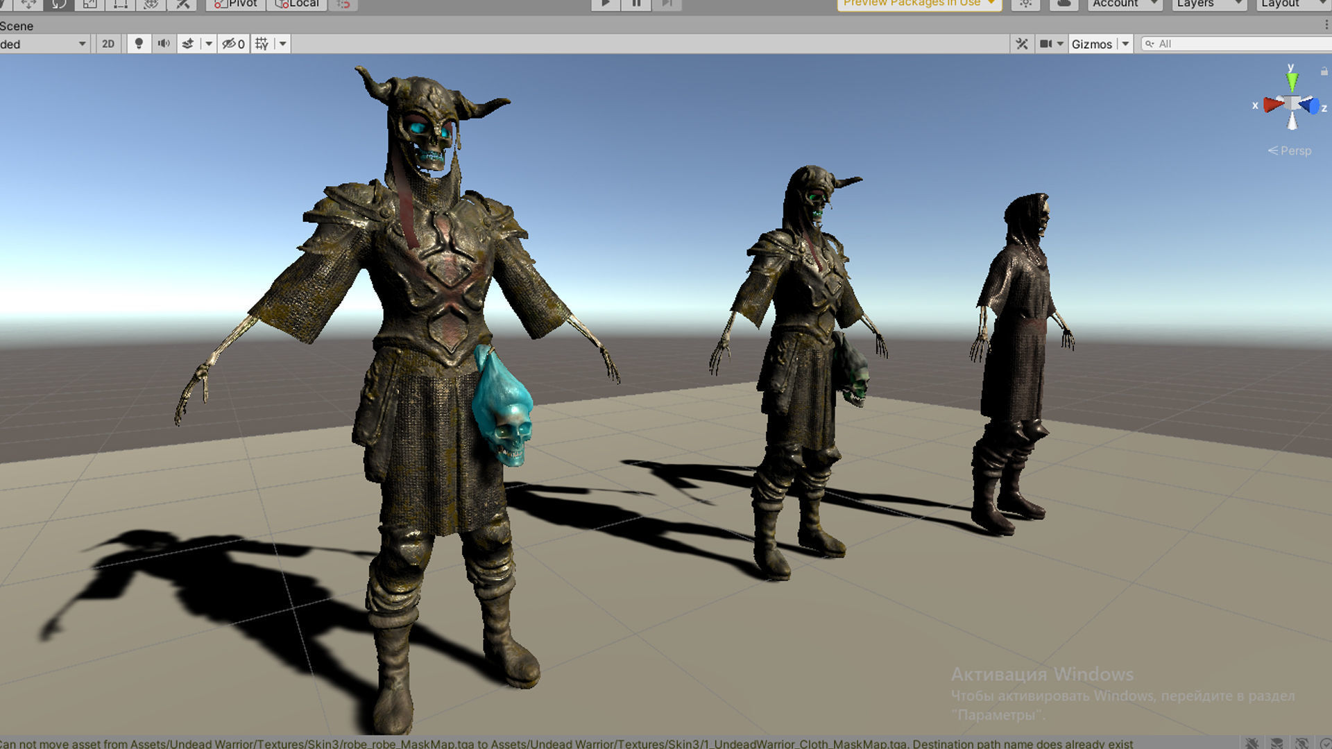 Undead Warrior Low-poly 3D model_19