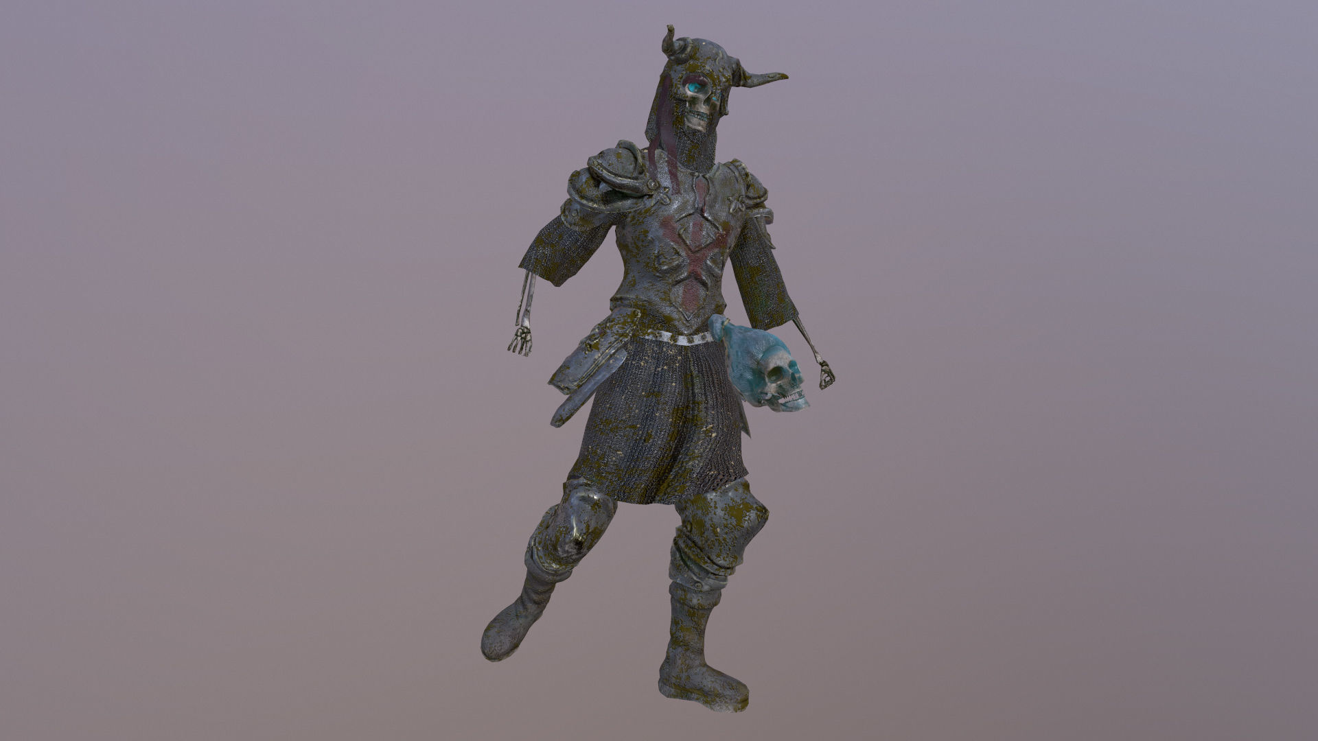 Undead Warrior Low-poly 3D model_5