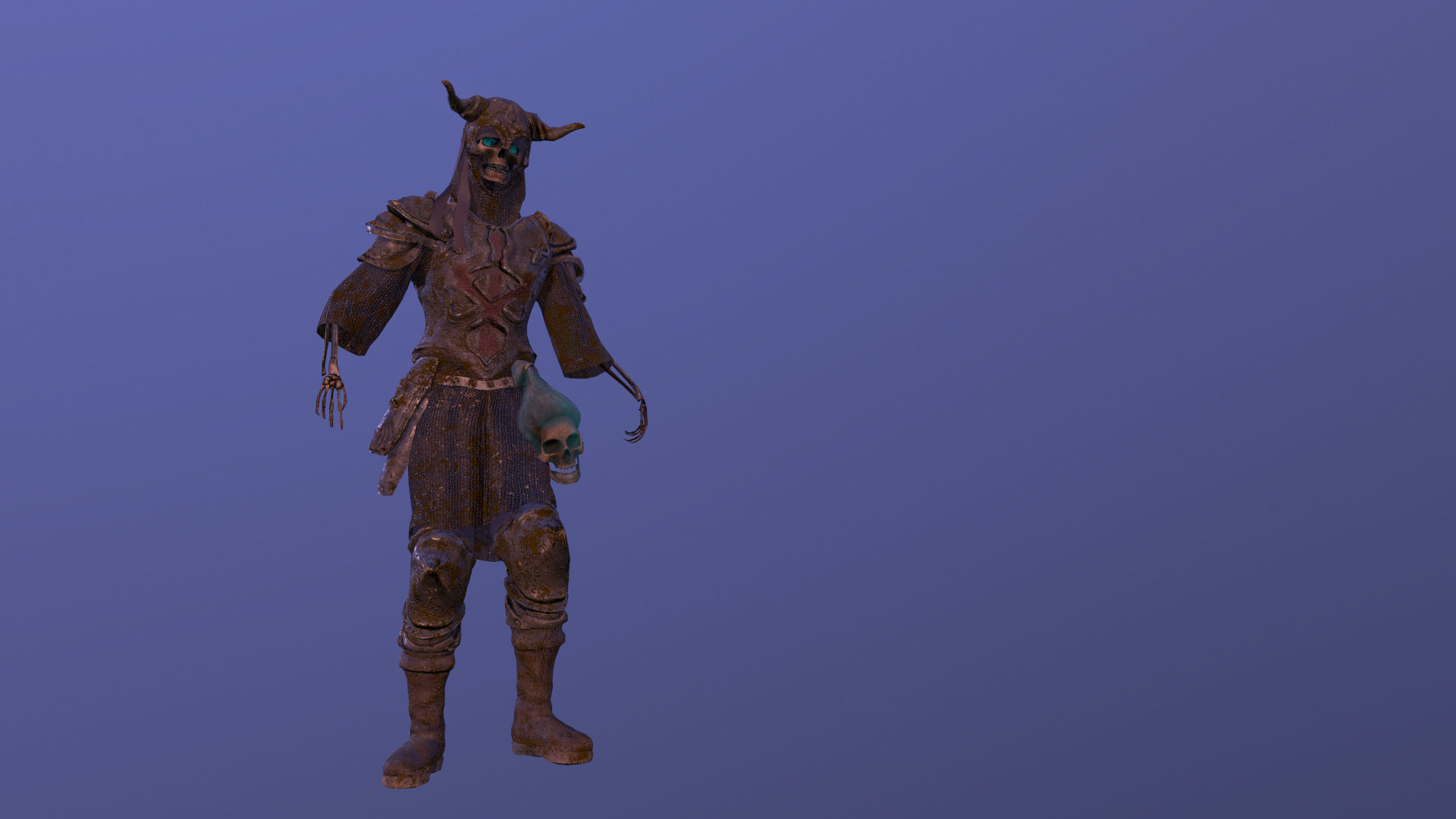 Undead Warrior Low-poly 3D model_9