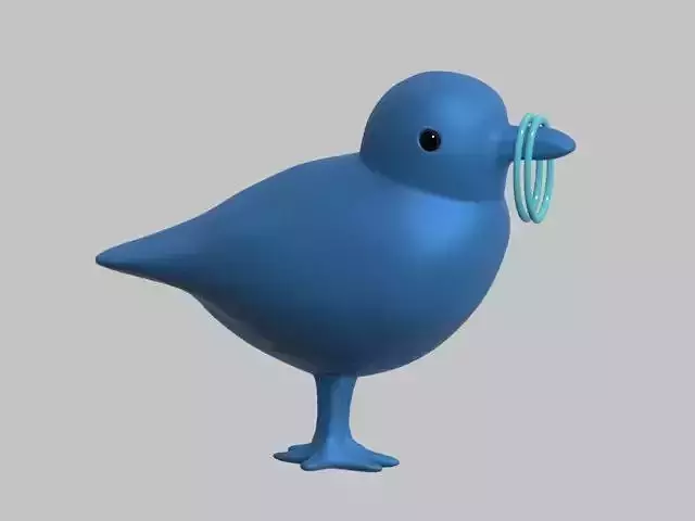 bird holding objects