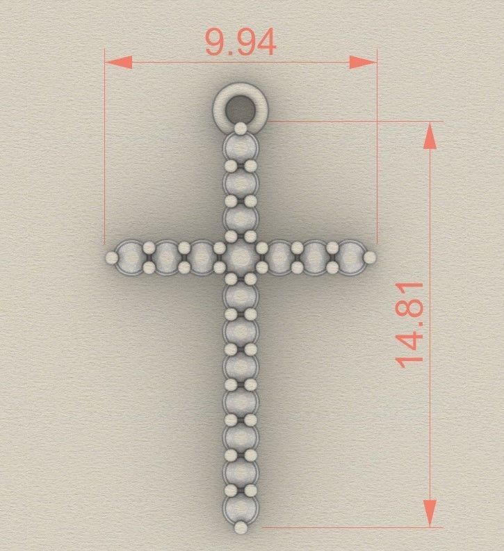 Model 315 Cross Diamond Pendant  3D print model_5