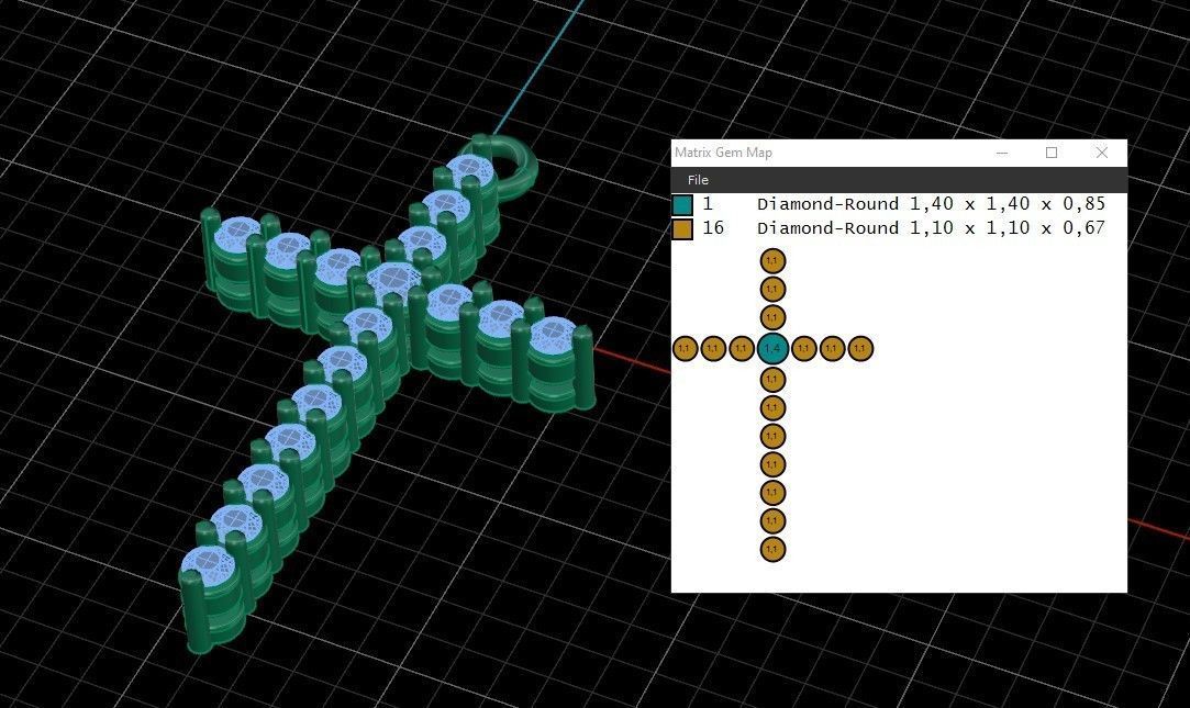 Model 315 Cross Diamond Pendant  3D print model_12