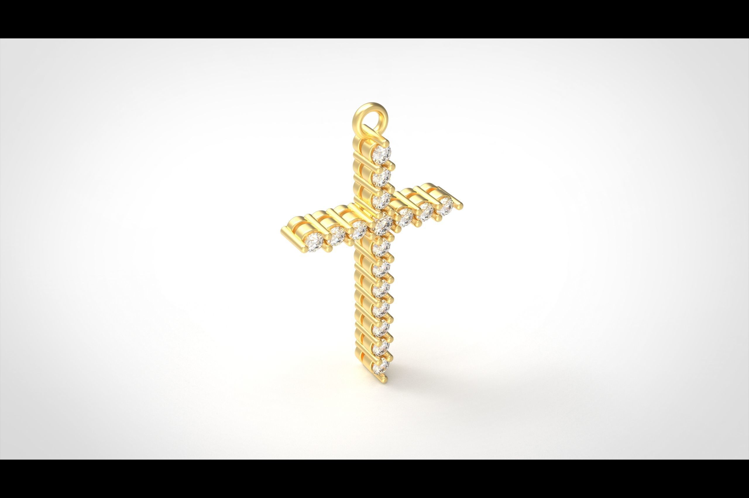 Model 315 Cross Diamond Pendant  3D print model_4