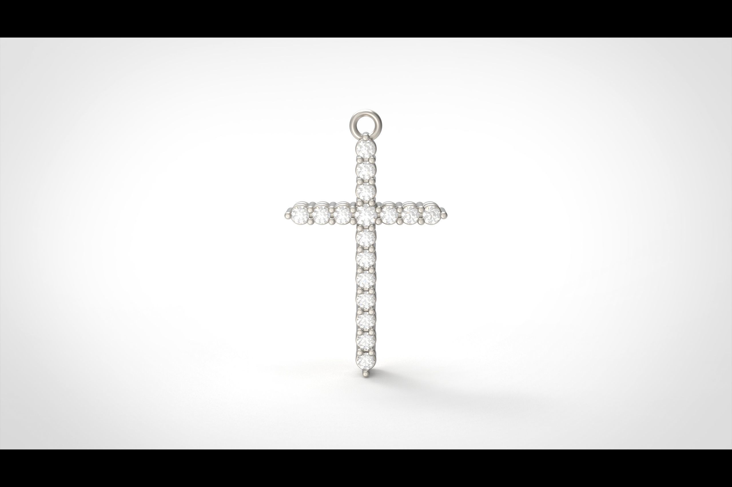 Model 315 Cross Diamond Pendant  3D print model_1