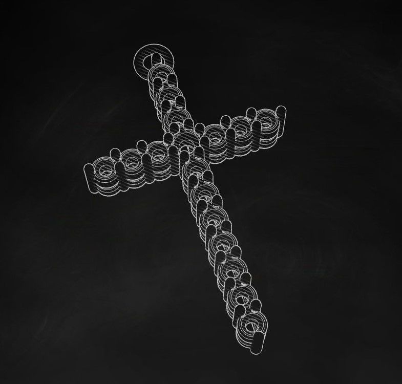 Model 315 Cross Diamond Pendant  3D print model_9